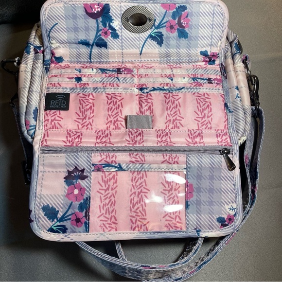 Lug Switch Crossbody/belt bag adjustable/removable strap plaid floral - Picture 6 of 16